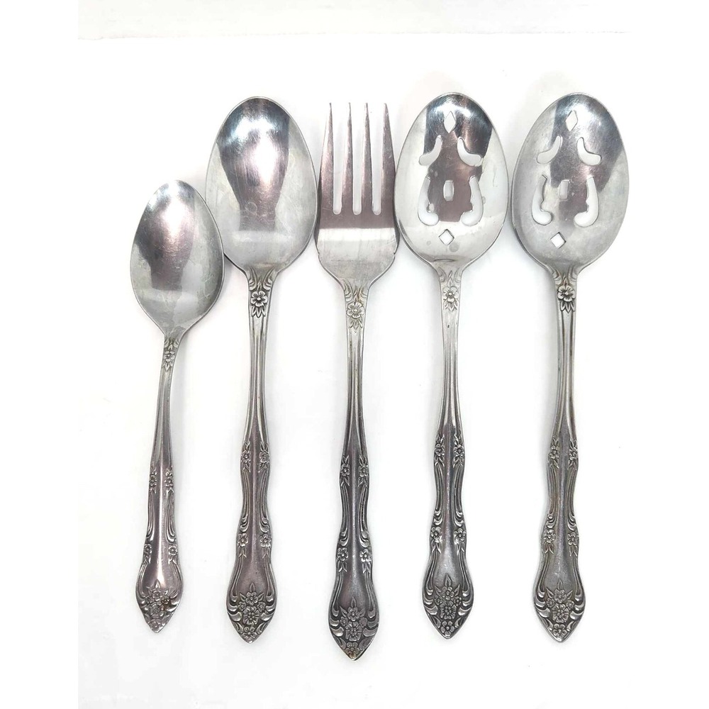 Roger's Korea stainless 5 piece Serving spoons and fork set